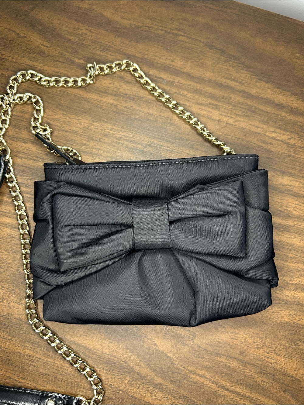Kate Spade Skipper Mini Have Courage Black Nylon Bow Crossbody Bag